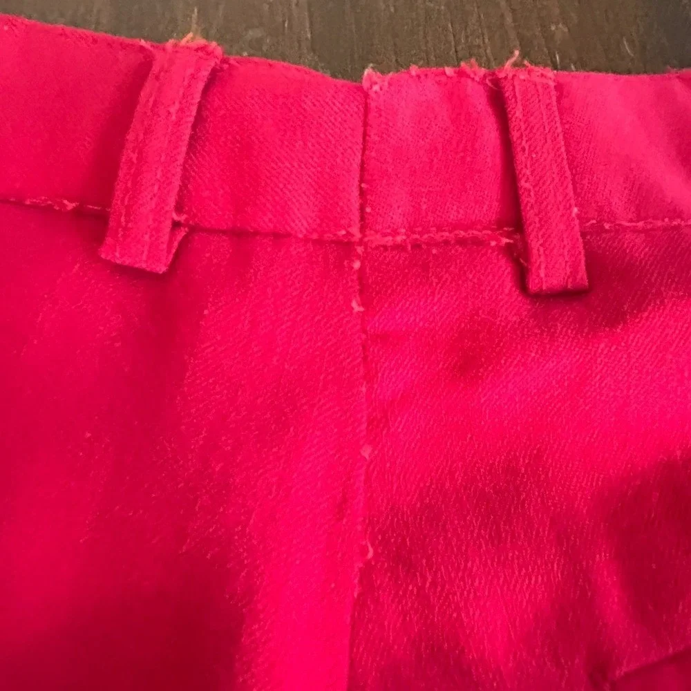 Vintage J.Crew 100% Wool Trousers Mens 36 Red Flat Front Cuffed USA Preppy 90s
